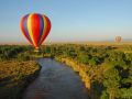 hot air balloon over the Mara River